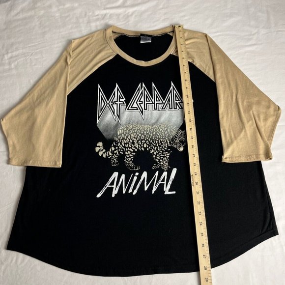 Def Lepperd T-Shirt Women's Size 2X Black/Yellow Crew Neck Graphic Raglan Sleeve - Picture 5 of 14